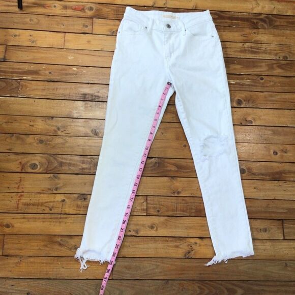 LEVI’S 721 distressed high rise skinny  denim jeans 26 white - Picture 12 of 12